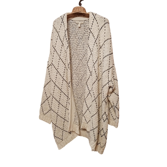 Eileen Fisher Woman One Size Chunky Bulky Cardigan Sweater 100% Cotton Natural - Picture 1 of 5